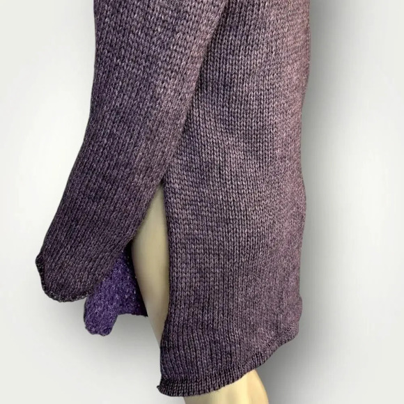 Helen Welsh Vintage Mohair Wool Blend High Side Slit Open Cardigan Size M Purple - Picture 12 of 16